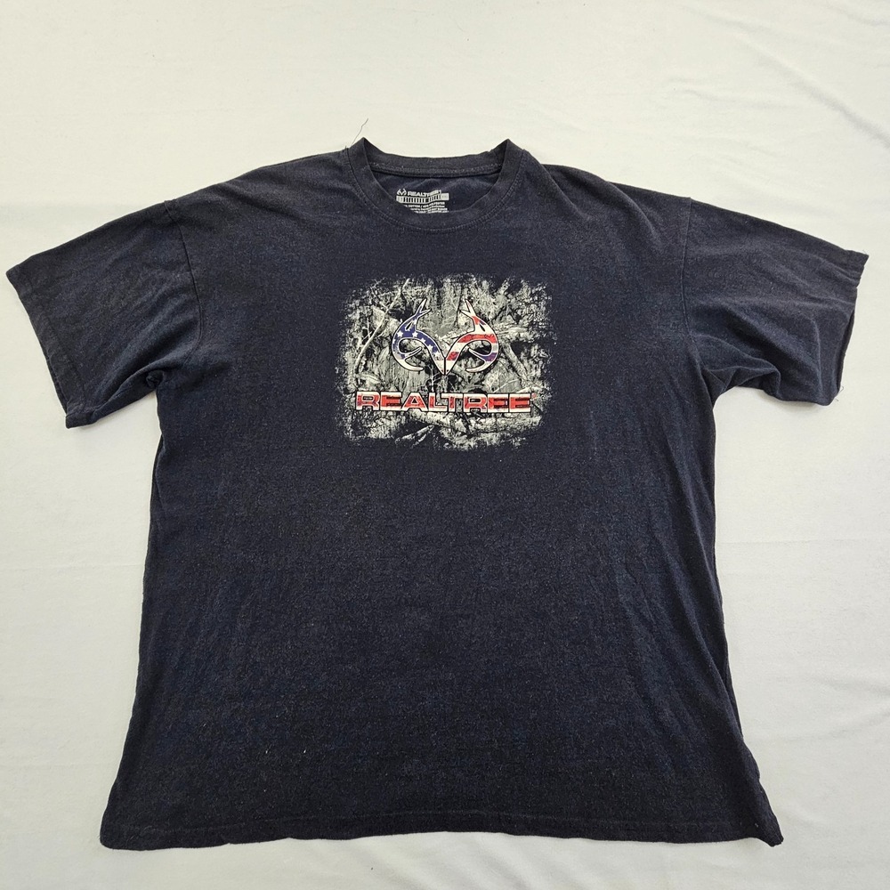 Realtree by Staghorn Creek USA‎ Black Short Sleeve Cotton T-Shirt Men's 2XL